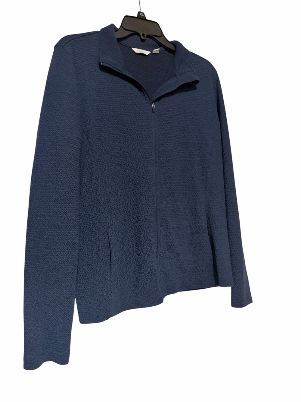 Lady Hagen Navy Textured Full-Zip Jacket